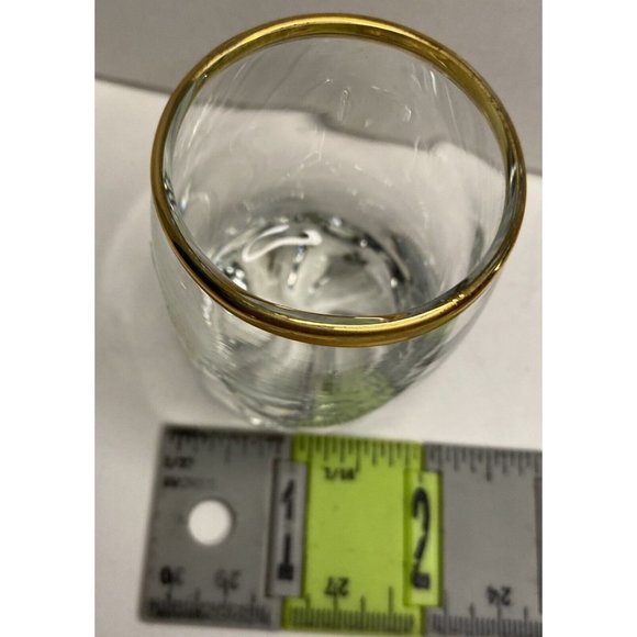 Circleware Twinkle 6 Piece 2 Oz Shot Glass - Gold Rim - NIB - Picture 5 of 9